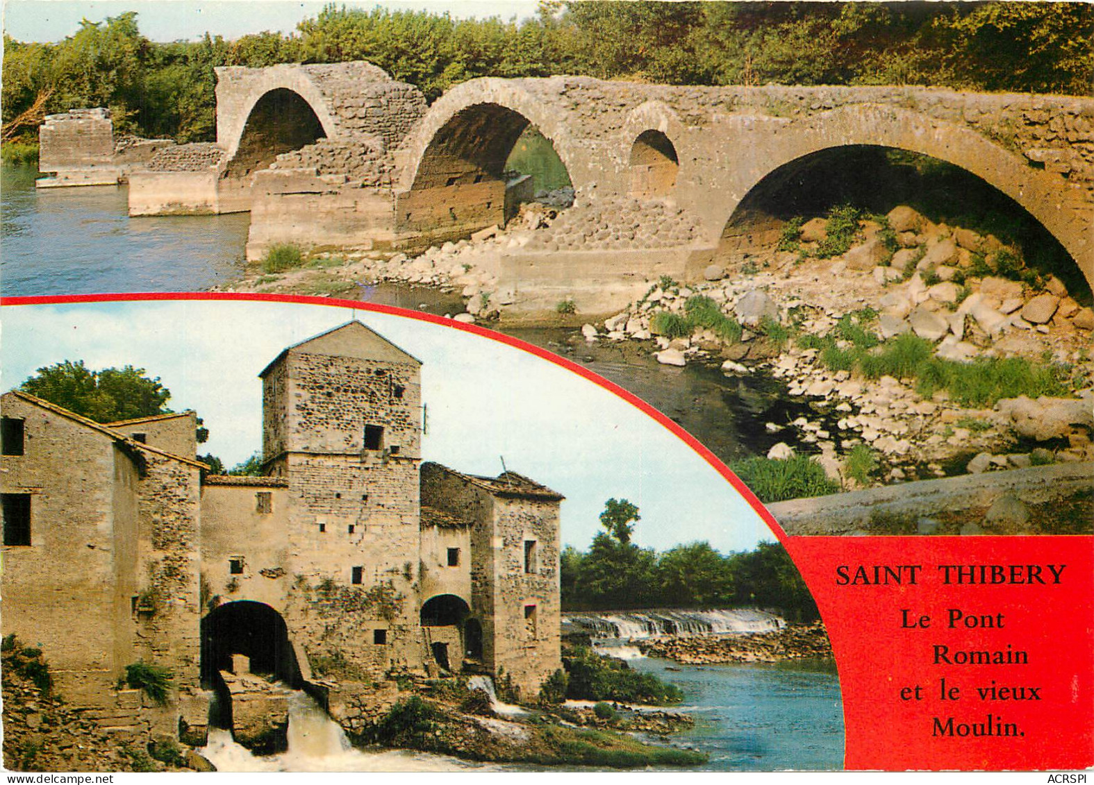 34 Pézenas   Saint Thibery Le Pont Romain Et Le Vieux Moulin Sur L'hérault     N° 61 \MM5026 - Pezenas