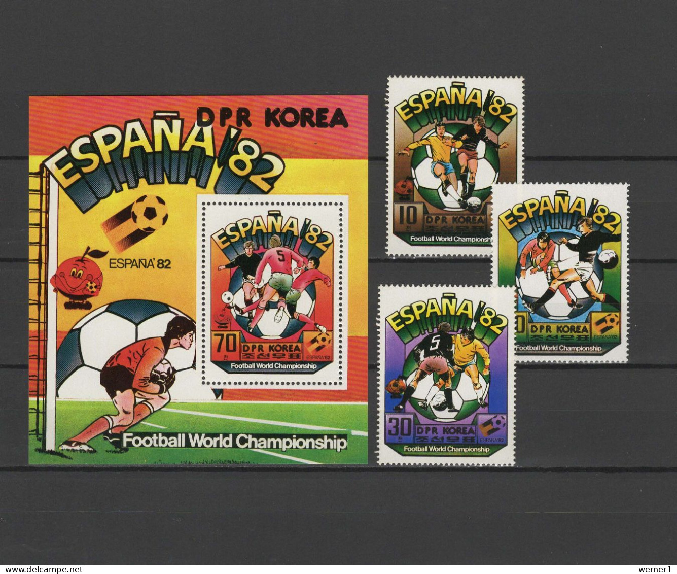 North Korea 1981 Football Soccer World Cup Set Of 3 + S/s MNH - 1982 – Spain