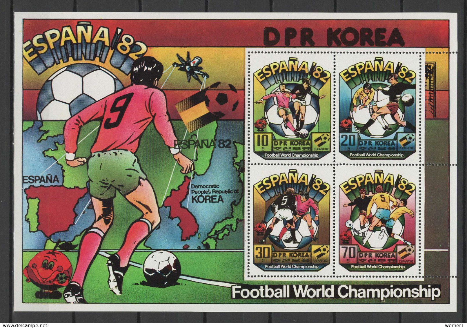 North Korea 1981 Football Soccer World Cup Sheetlet MNH - 1982 – Spain