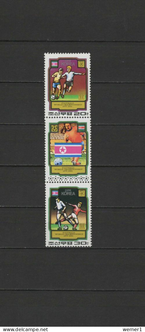 North Korea 1980 Football Soccer World Cup Set Of 2 With Label MNH - 1982 – Spain