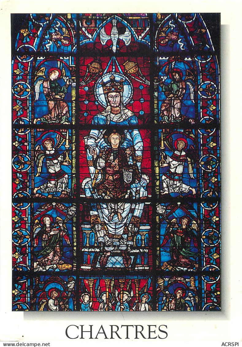 Christianisme  Jesus Christ France Chartres La Cathedrale Vitrail Notre Dame De La Belle Verrière   N° 40 \MM5046 - Jésus