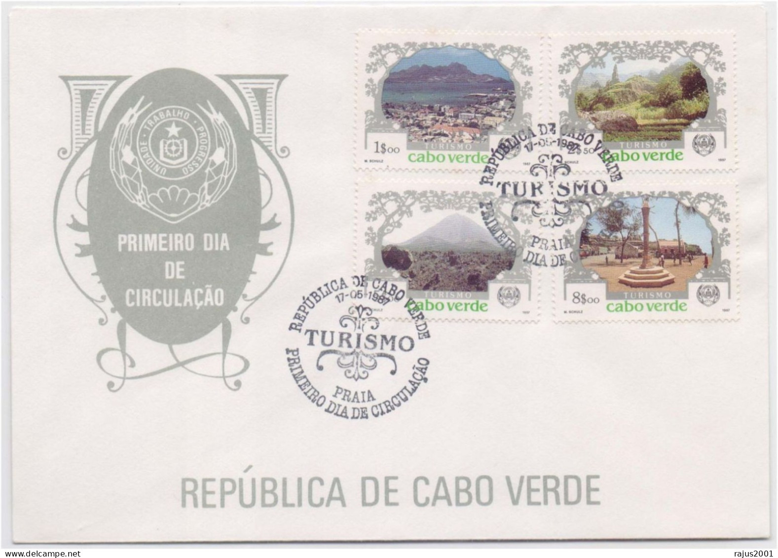 Tourism, Mountain, Flora, Cape Verde / Cabo Verde FDC 1987 - Hotels, Restaurants & Cafés