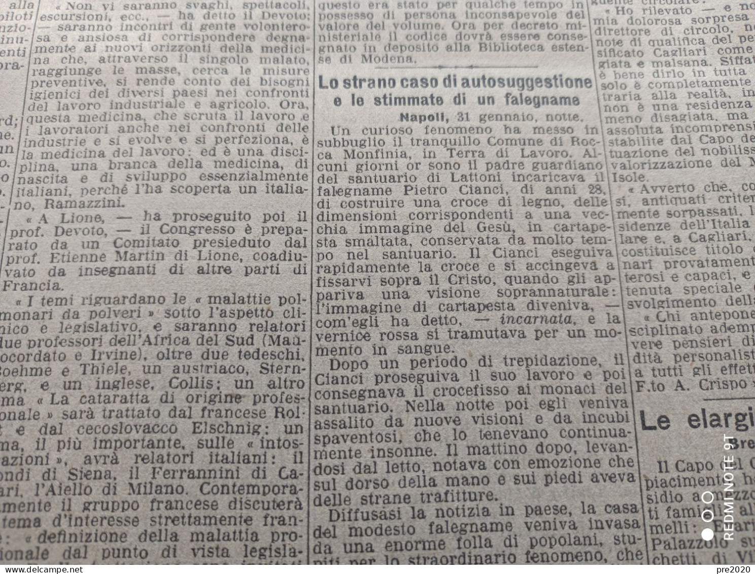 CORRIERE DELLA SERA 1/2/1929 ROCCAMONFINA TRAPANI - Altri & Non Classificati