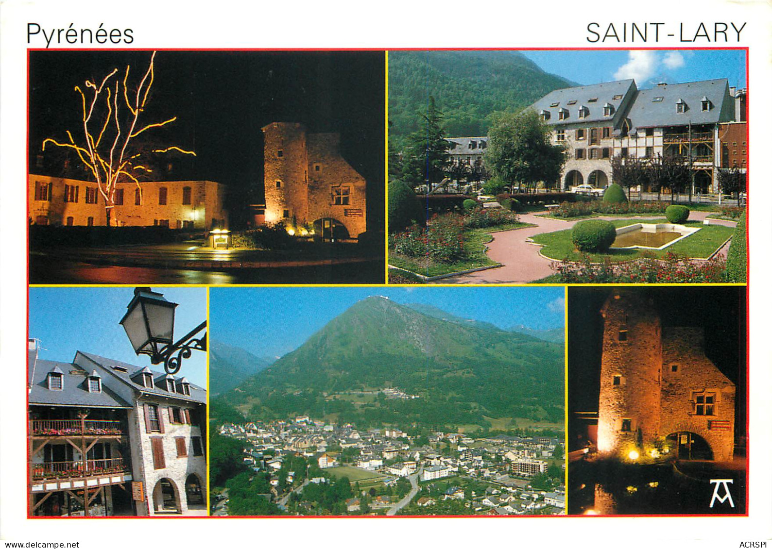 65  Vallée D'aure Saint Lary Soulan Vue Générale Et Pla D'adet Le Vieux Village Et La Tour Hachan Multivue  N° 23\MM5051 - Vielle Aure