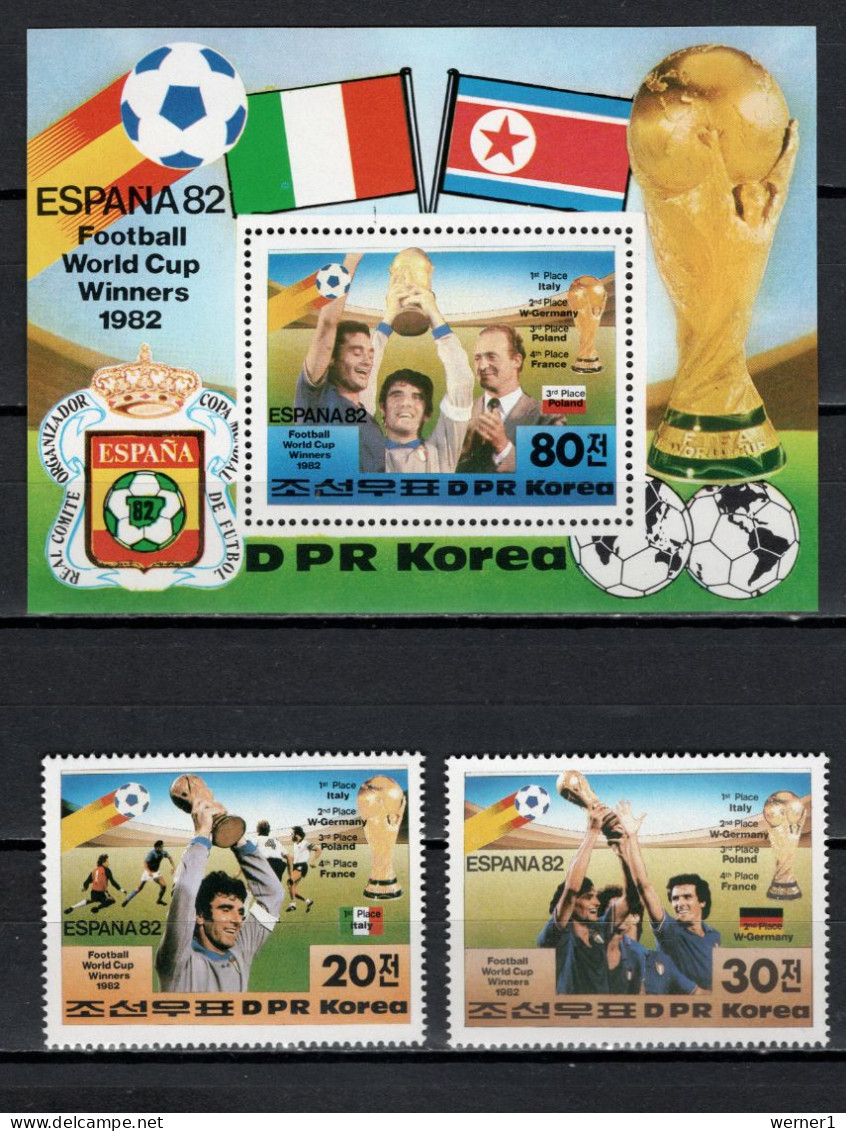 North Korea 1982 Football Soccer World Cup Set Of 2 + S/s MNH - 1982 – Spain