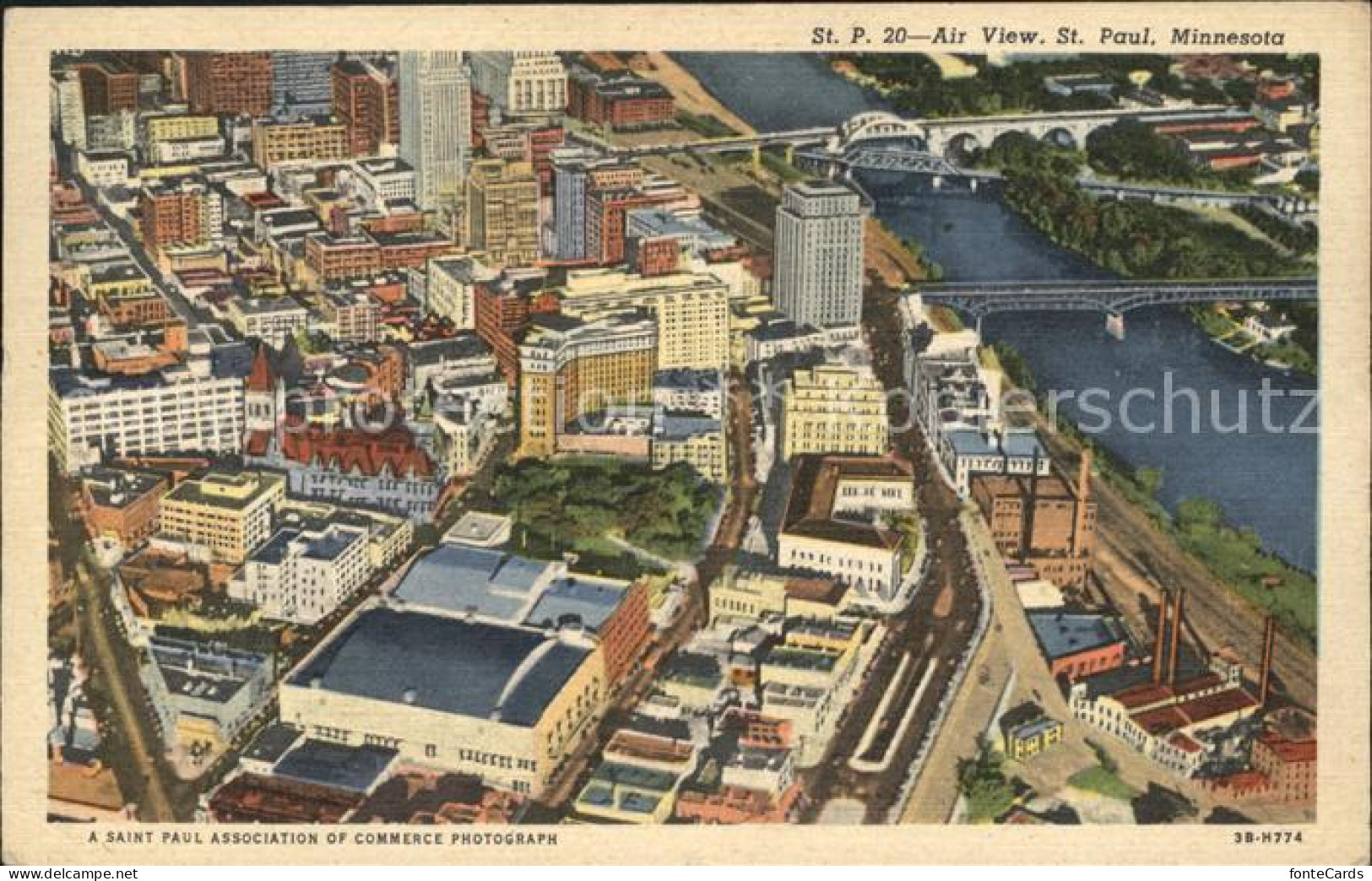 11694444 Saint_Paul_Minnesota Airview Of Downtown Municipal Auditorium - Andere & Zonder Classificatie