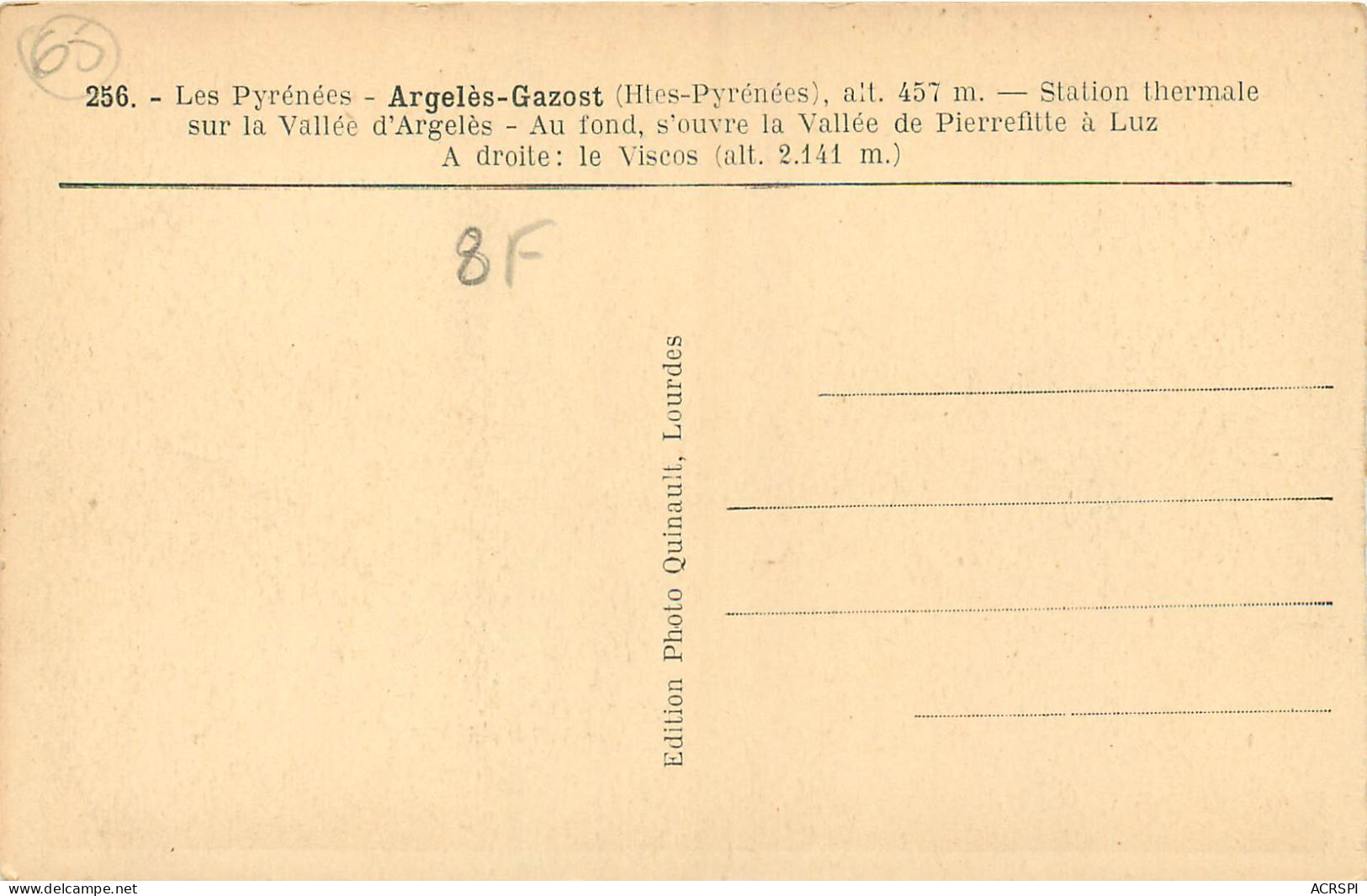 65  Argelès Gazost Station Theremal Sur La Vallée D'argelès    N° 53\MM5074 - Argeles Gazost