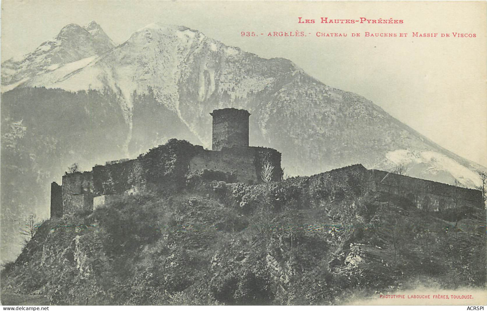 65  Argelès  Château De Baucens Et Massif De Viscos      N° 15 \MM5075 - Argeles Gazost