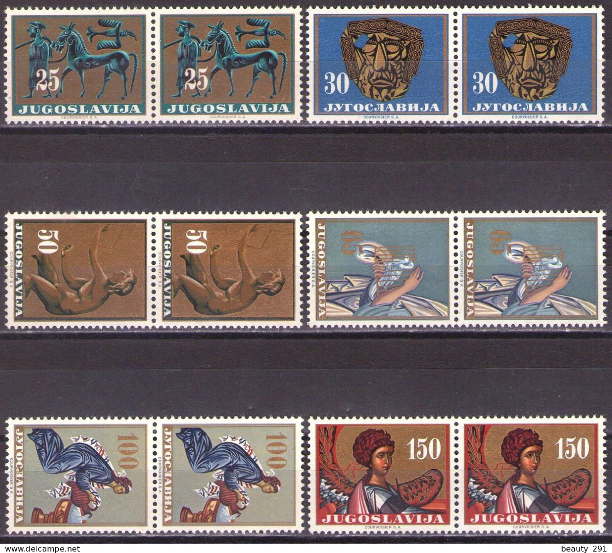 Yugoslavia 1962 - Art - Mi 1026-1031 - MNH**VF - Unused Stamps