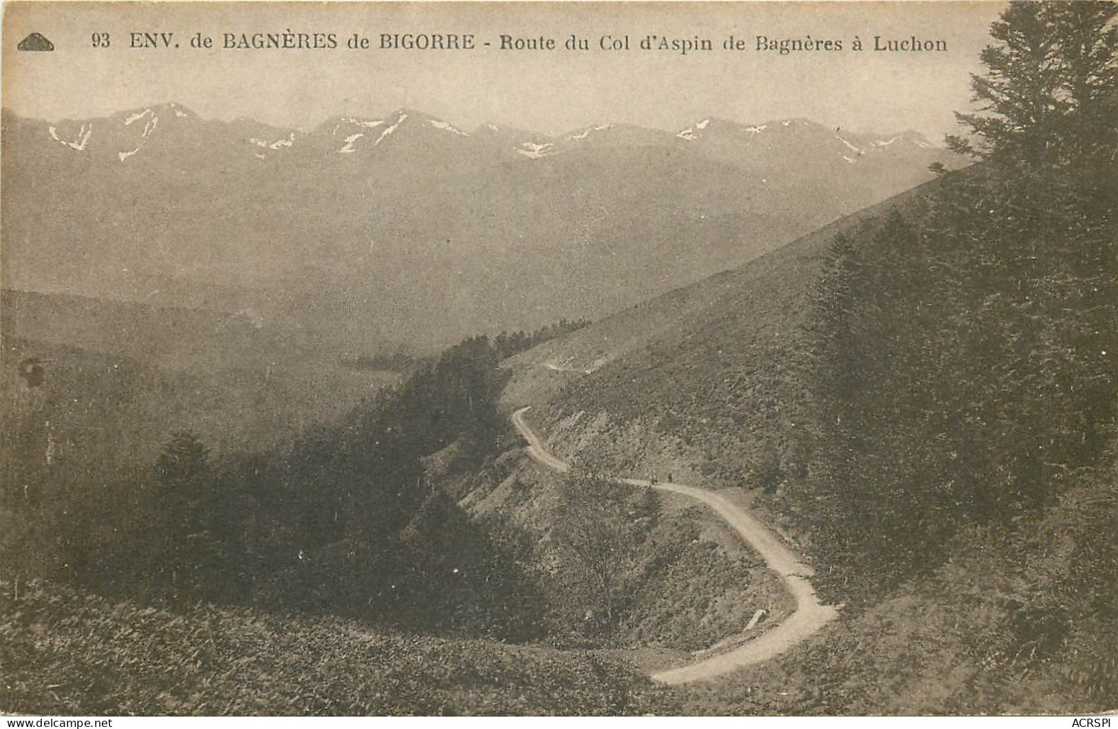 65 Bagnères De Bigorre Route Du Col D'aspin  De Bagnères à Luchon      N° 19\MM5076 - Bagneres De Bigorre
