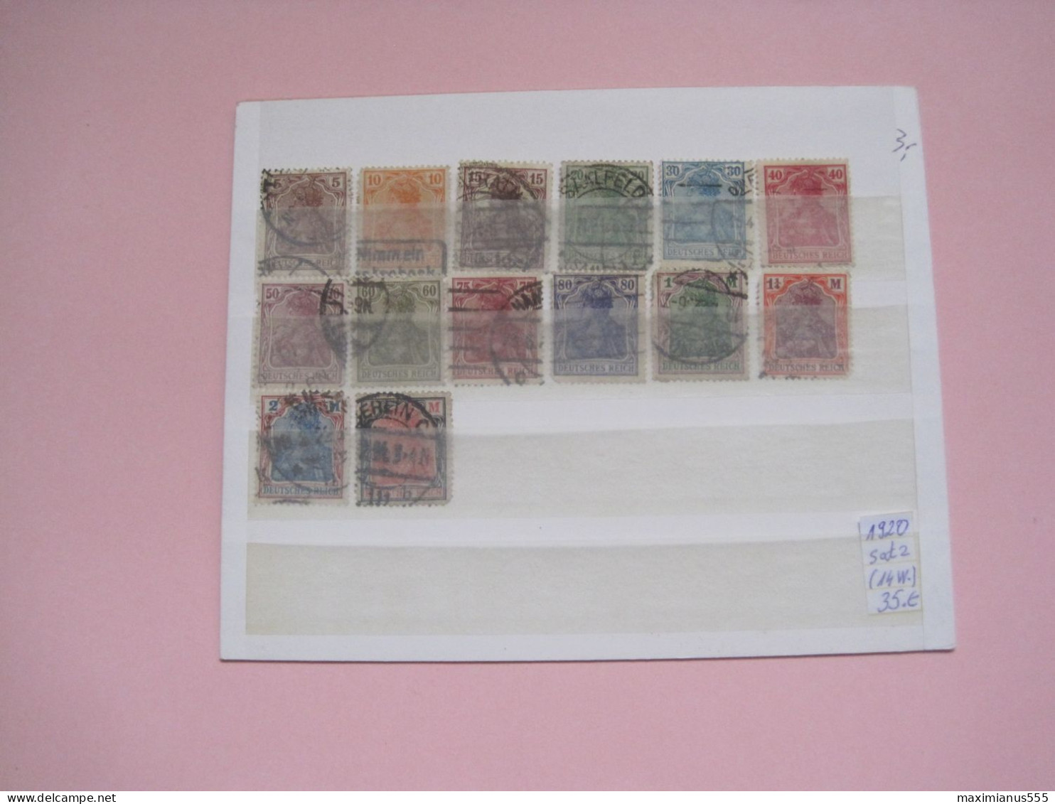 Germany Deutsche Reich Satz. (14W.) 1920, Michel 2022, 50% Off Price () - Used Stamps