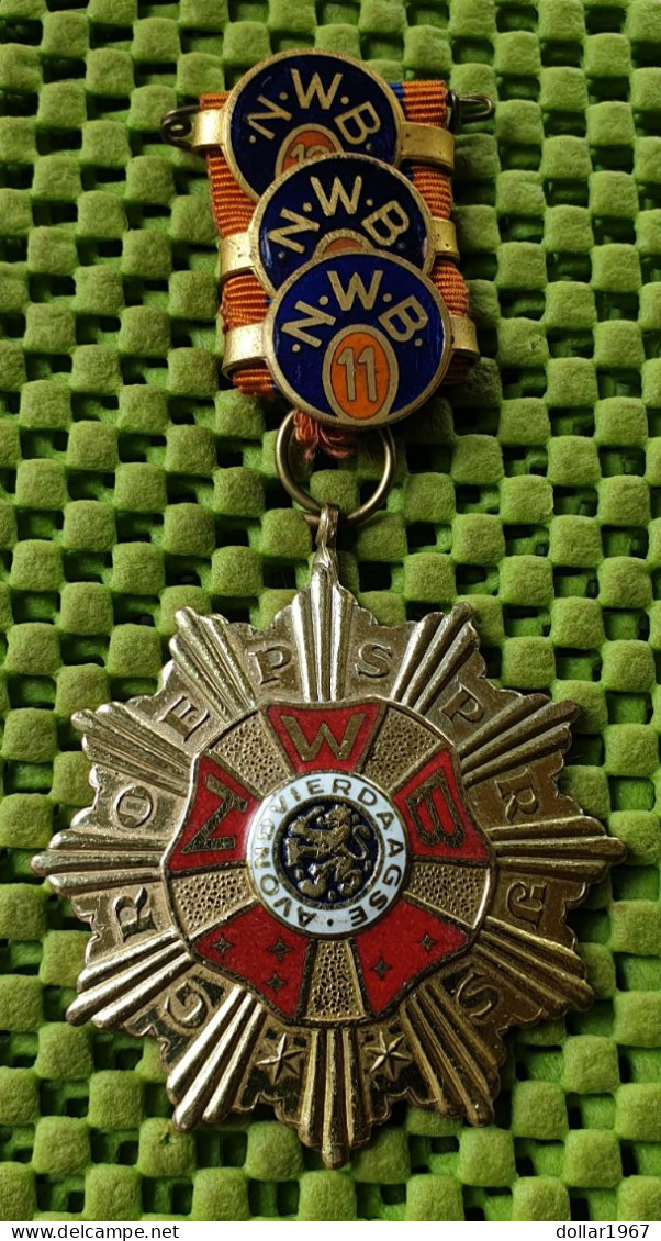 Medaile   :  N.W.B. Groepsprijs Avondvierdaagse 10-11-12-13 -  Original Foto  !!  Medallion  Dutch - Sonstige & Ohne Zuordnung