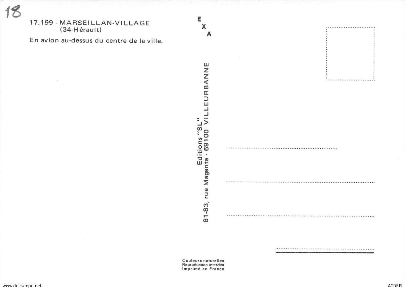 34 MARSEILLAN PLAGE   Vue Panoramique Aérienne En Avion Du Centre Ville (Scan R/V) N° 52 \MM5085 - Marseillan