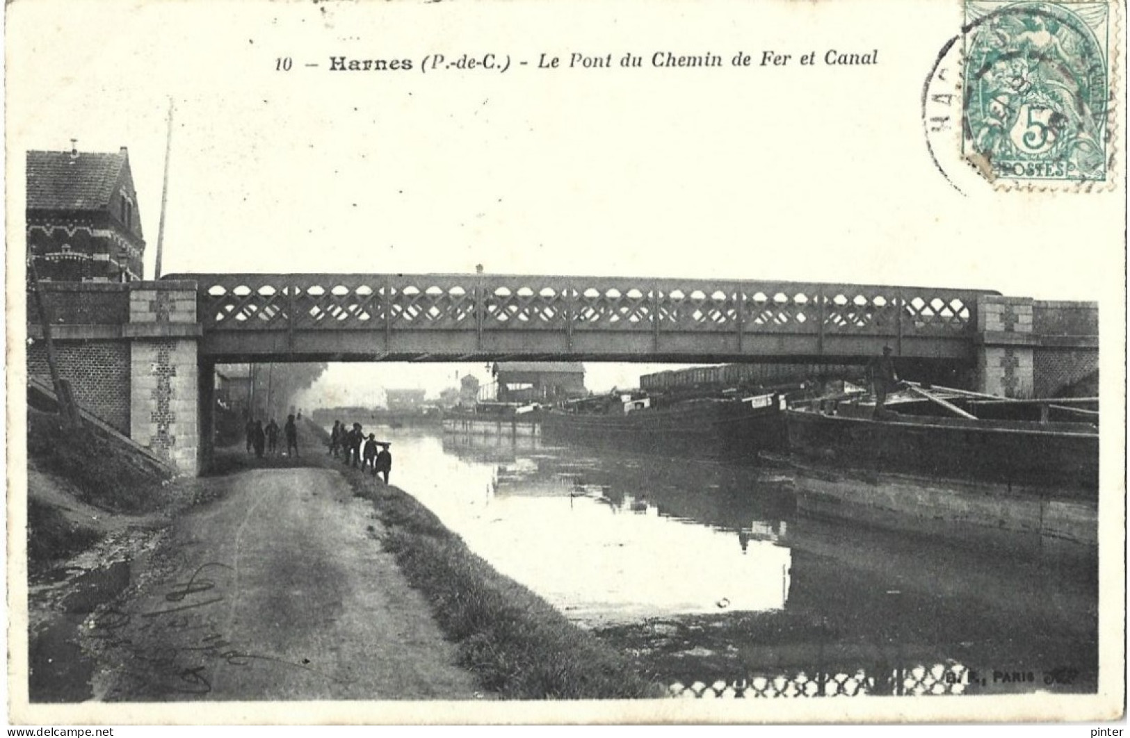 HARNES - Le Pont Du Chemin De Fer Et Canal - PENICHE - Harnes