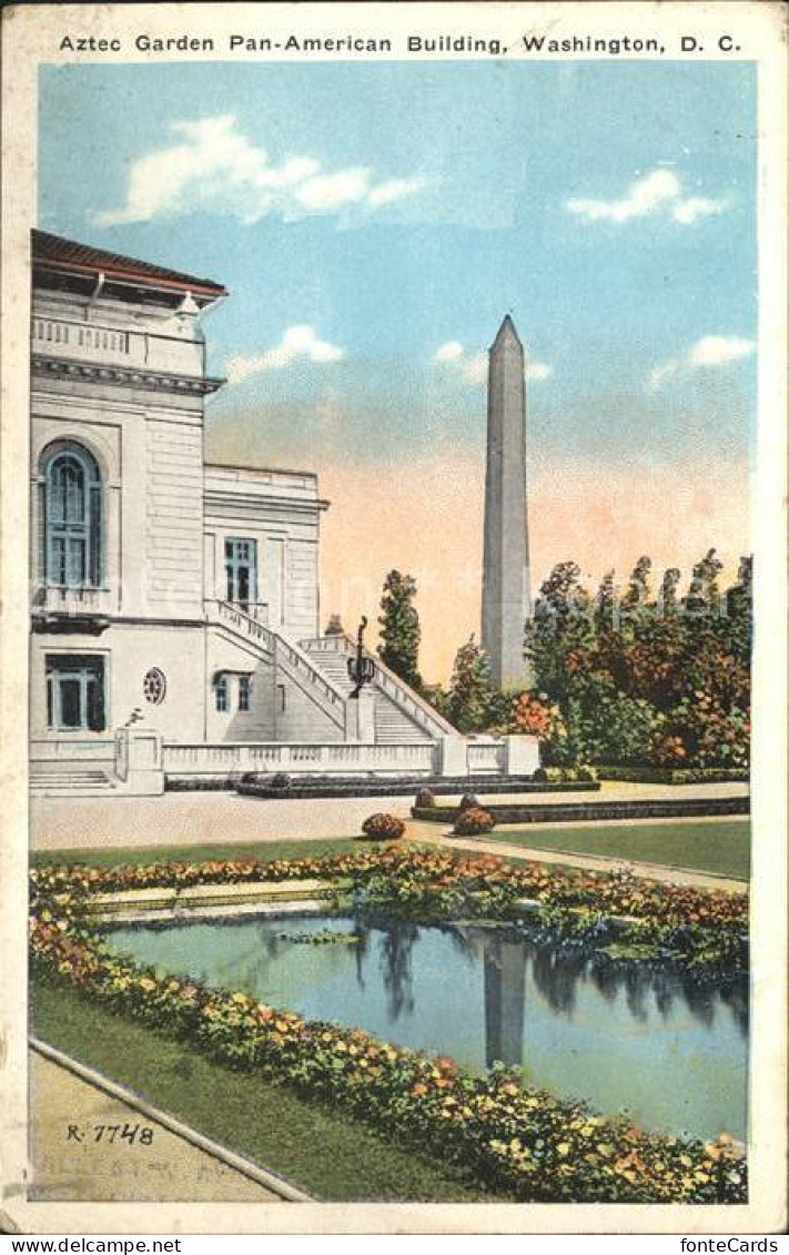 11694268 Washington DC Aztec Garden Pan American Building Obelisk  - Washington DC