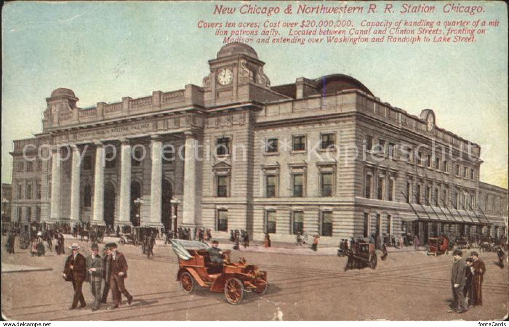 11694252 Chicago_Illinois New Chicago And Northwestern Railroad Station Automobi - Autres & Non Classés