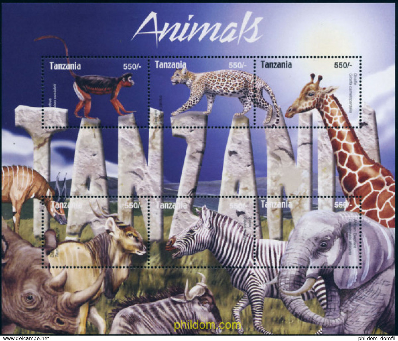 224379 MNH TANZANIA 2004 FAUNA - Tanzania (1964-...)