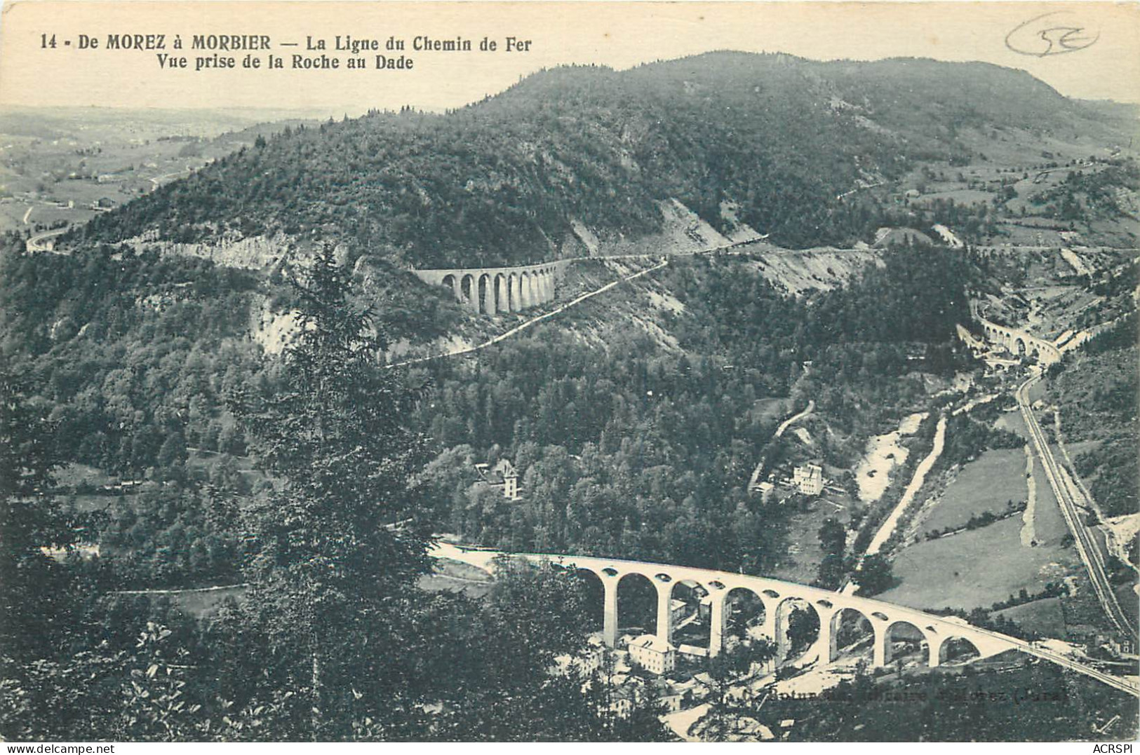 39  Jura   De Morez à Morbier La Ligue Du Chemin De Fer Vue Prise De La Roche Au Dade   N° 37 \MN6007 - Morez