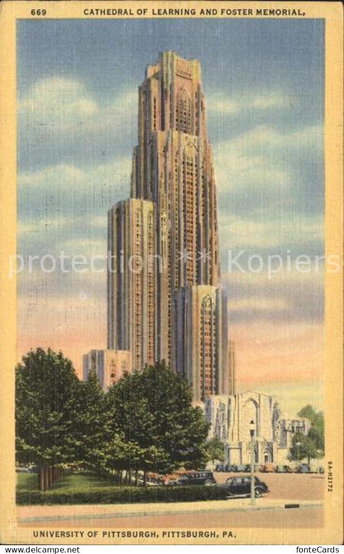 11694139 Pittsburgh Cathedral Of Learning Forster Memorial University Pittsburgh - Sonstige & Ohne Zuordnung