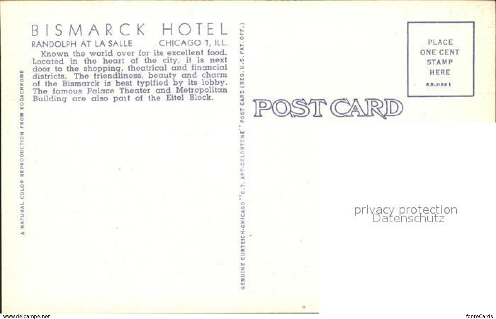 11694075 Chicago_Illinois Bismarck Hotel Lounge - Autres & Non Classés