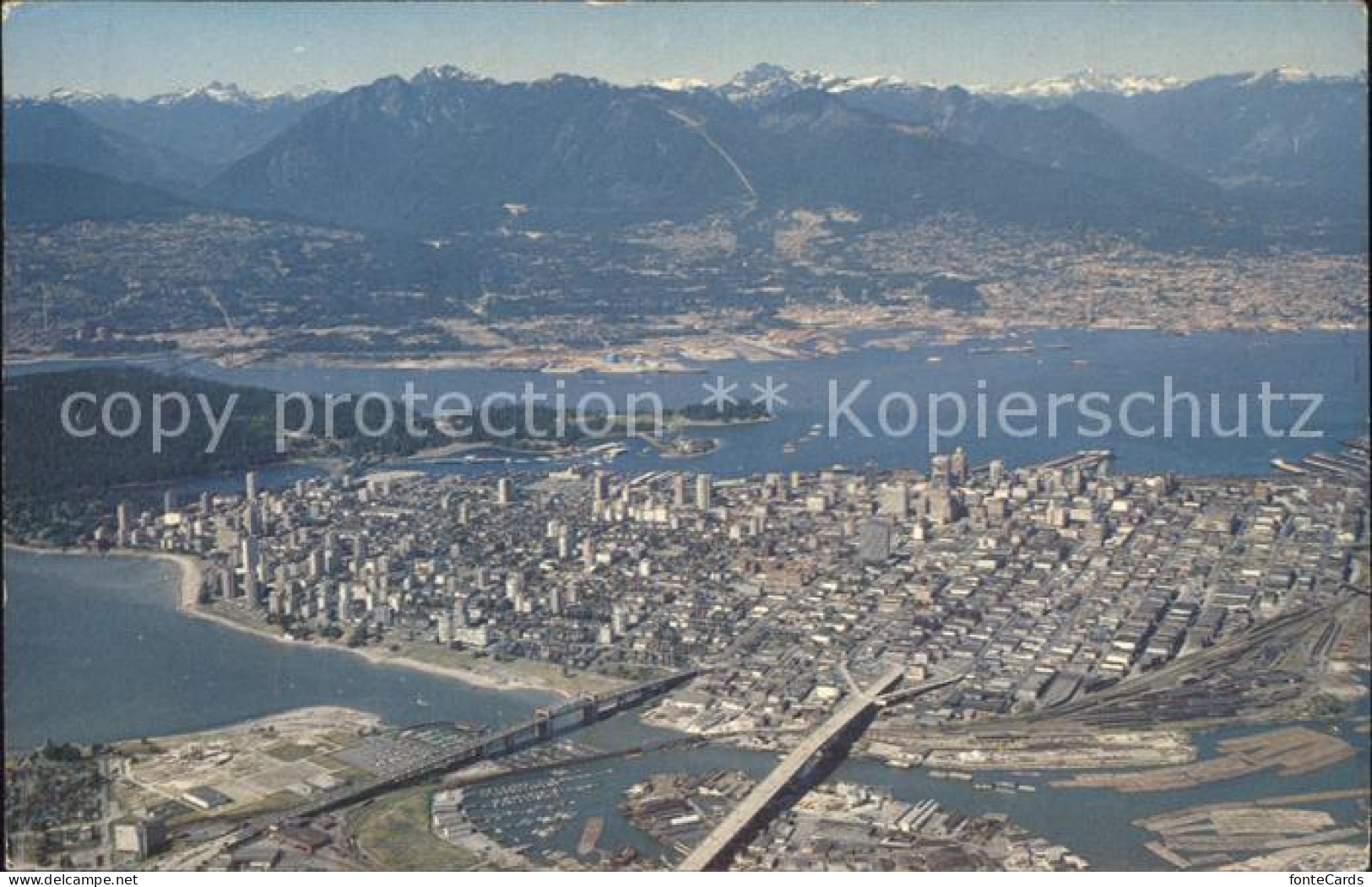 11694022 Vancouver British Columbia Centre Granville Burrard Bridges Mountains A - Zonder Classificatie