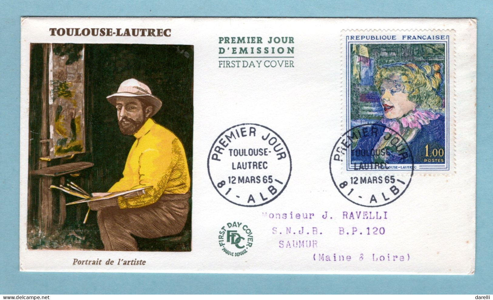 FDC France 1965 - Toulouse Lautrec YT 1426 - 81 Albi - 1960-1969