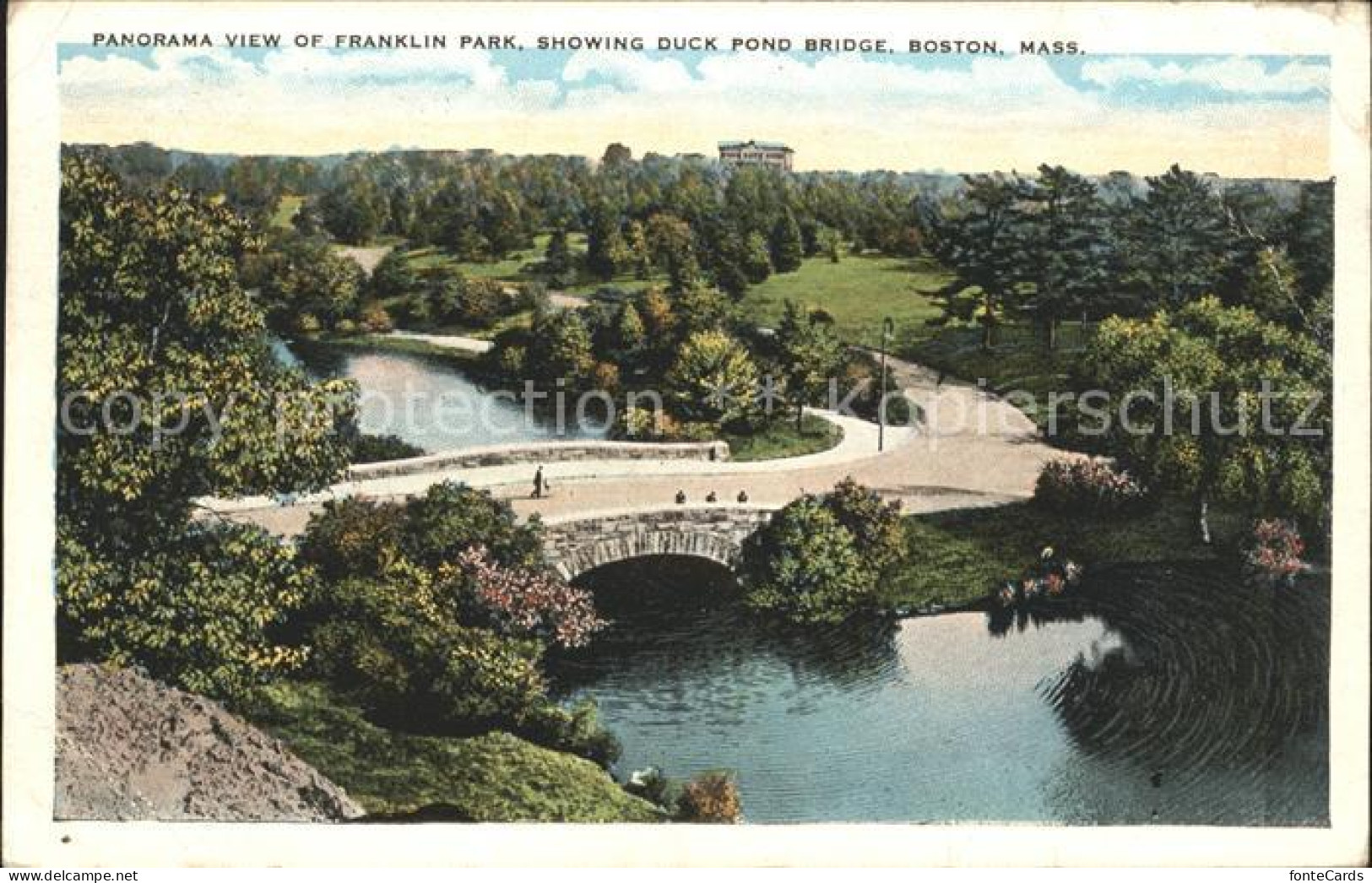 11693894 Boston_Massachusetts Panorama View Of Franklin Park Duck Pond Bridge - Andere & Zonder Classificatie