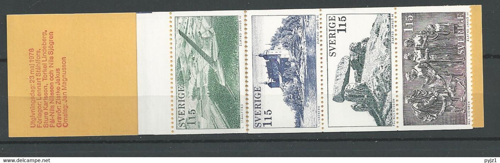 1978 MNH Sweden Booklet Mi 1028-32, MH 68 Postfris - 1951-80