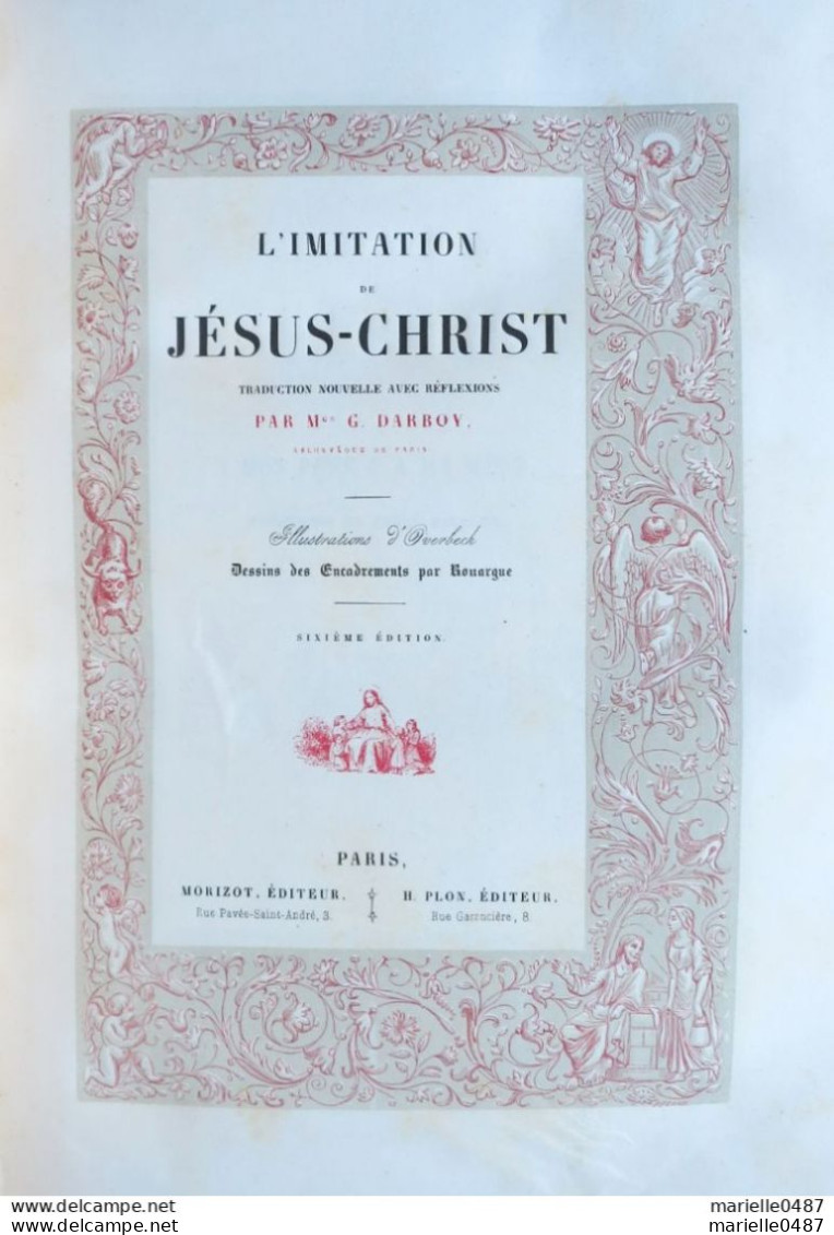 Thomas A Kempis - L'imitation De Jésus-Christ.  Paris, Plon Et Morizot Ca. 1870 - 1801-1900