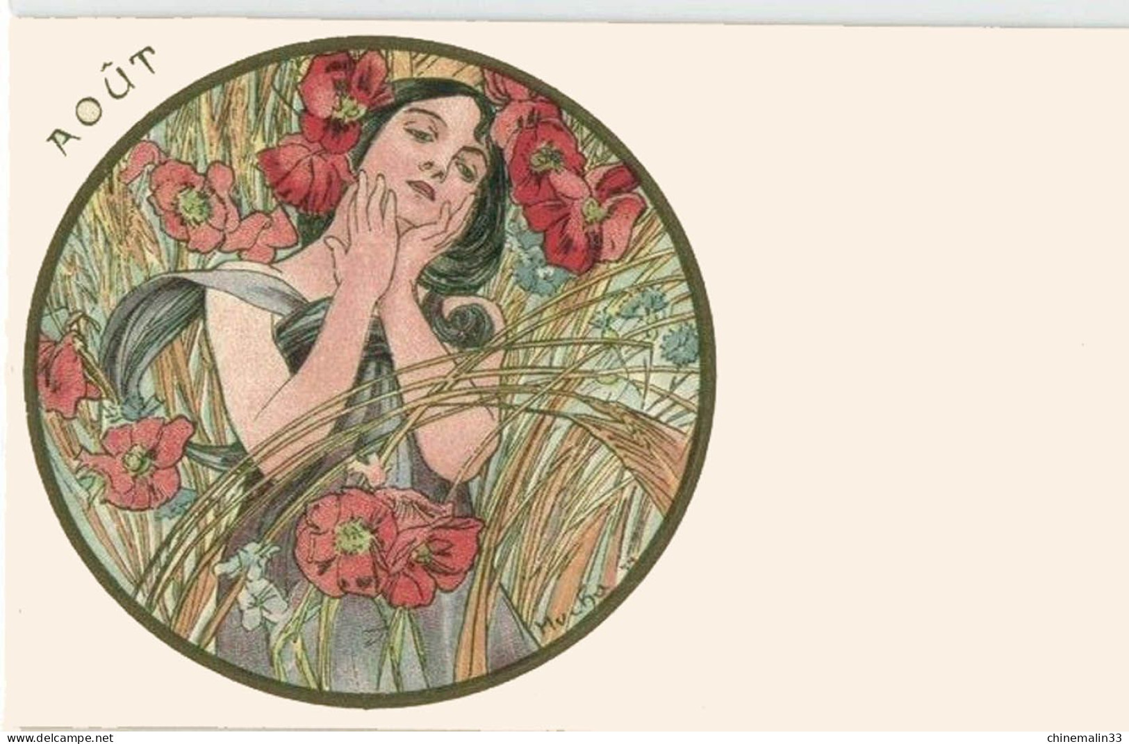 A.MUCHA SERIE DE 12 CARTES ART NOUVEAU LES MOIS DE L'ANNÉE  BELLE ANIMATION REIMPRESSION DE CARTES ANCIENNES 9X14