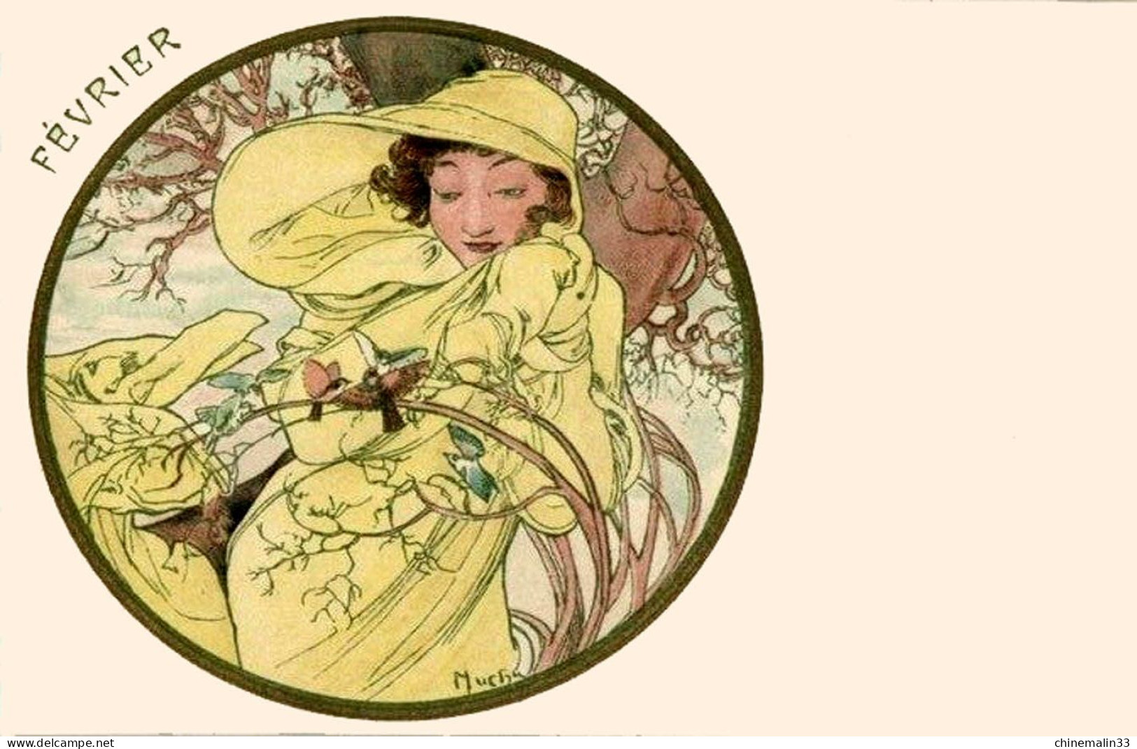 A.MUCHA SERIE DE 12 CARTES ART NOUVEAU LES MOIS DE L'ANNÉE  BELLE ANIMATION REIMPRESSION DE CARTES ANCIENNES 9X14