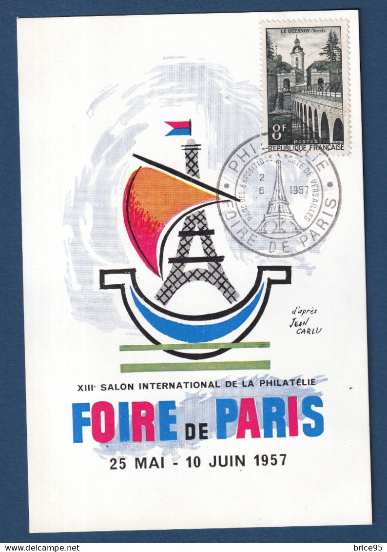France - FDC - Premier Jour - Carte Maximum - Foire De Paris - 1957 - 1950-1959