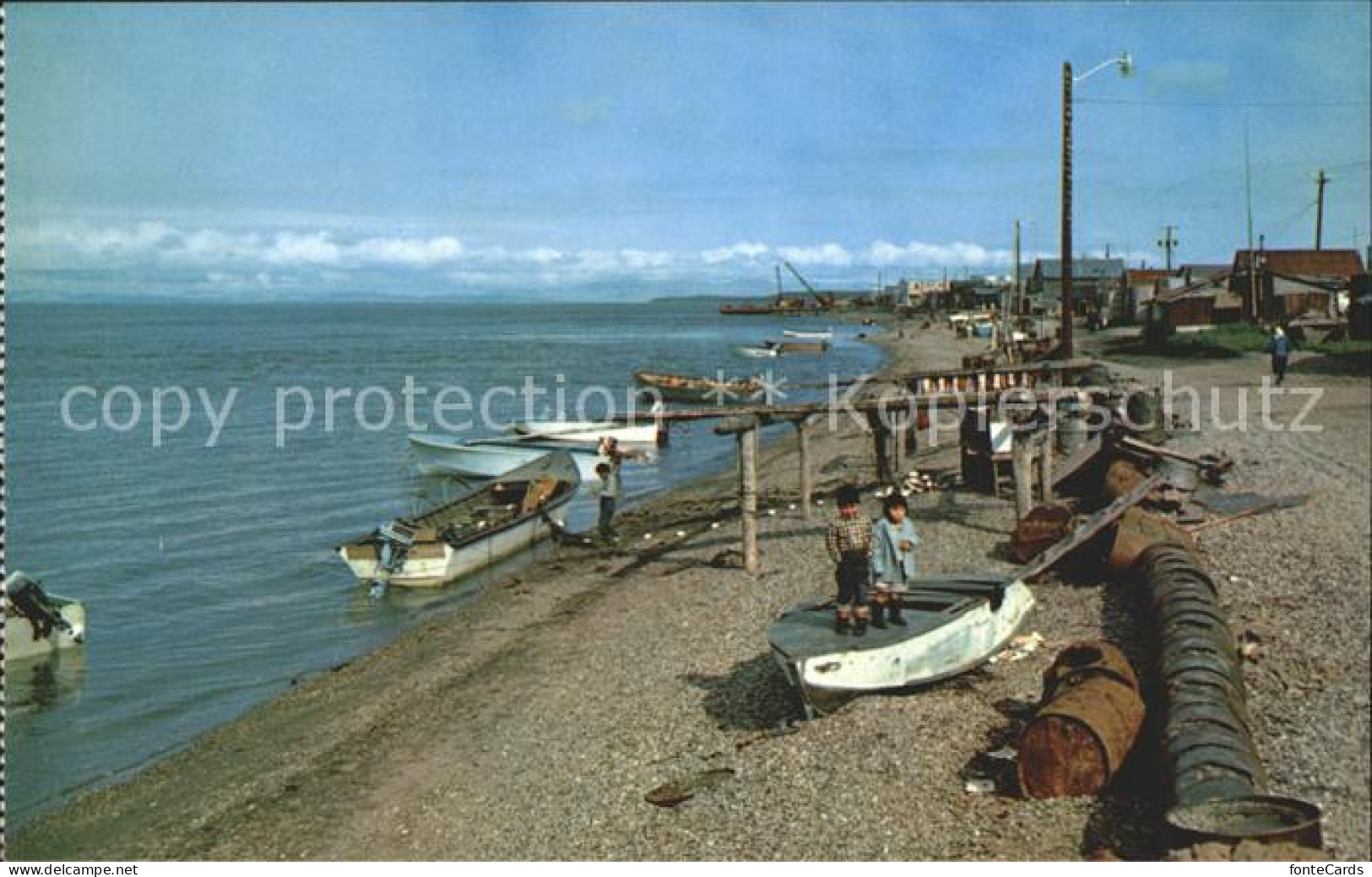 11693184 Kotzebue Kinder Am Strand Boote Eskimos - Autres & Non Classés