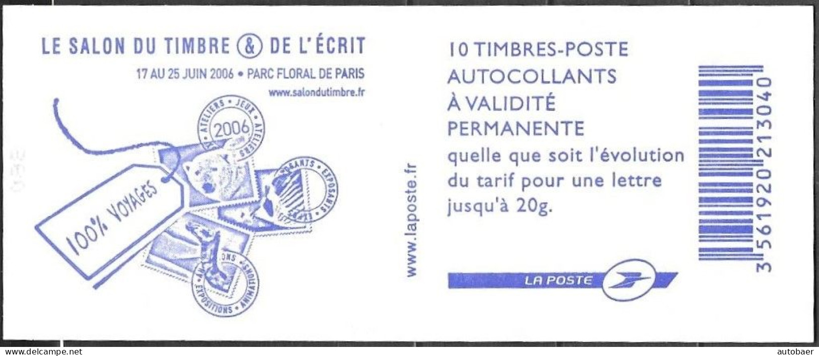 France 2005 2006 2007 Carnet Marianne Lamouche ITVF 3744 Mi. 3895 I MNH Neuf ** Postfrisch Adhesif - Moderne : 1959-...