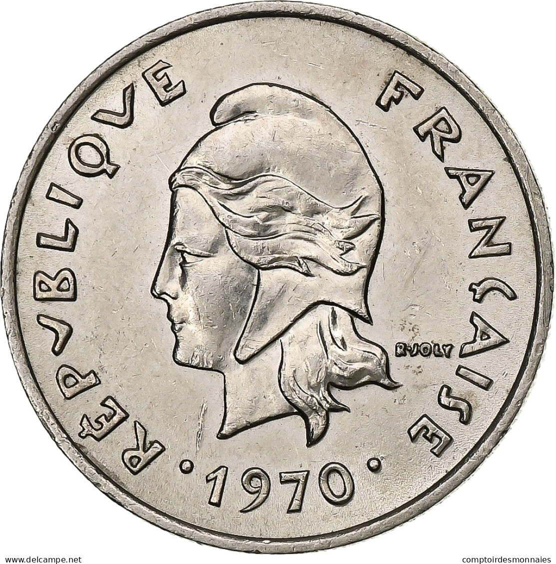 Nouvelle-Calédonie, 10 Francs, 1970, Paris, Nickel, TTB+, KM:5 - Nieuw-Caledonië