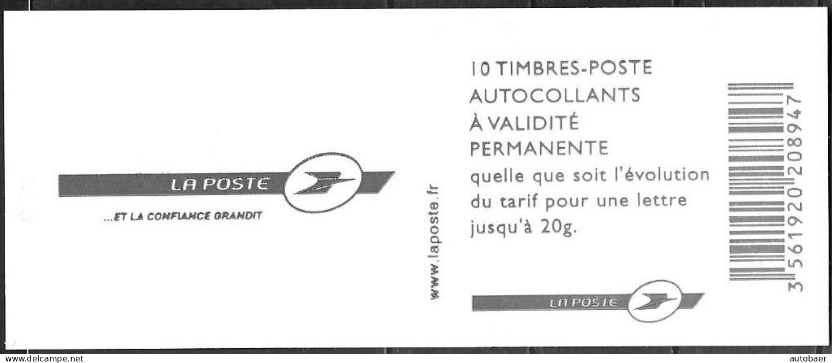 France 2005 2006 2007 Carnet Marianne Lamouche ITVF 3744 Mi. 3895 I MNH Neuf ** Postfrisch Adhesif - Modernes : 1959-...