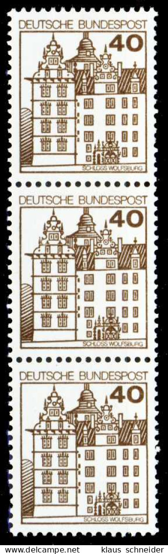 BRD DS BURGEN U. SCHLÖSSER Nr 1037R Postfrisch 3ER STR X278D66 - Unused Stamps