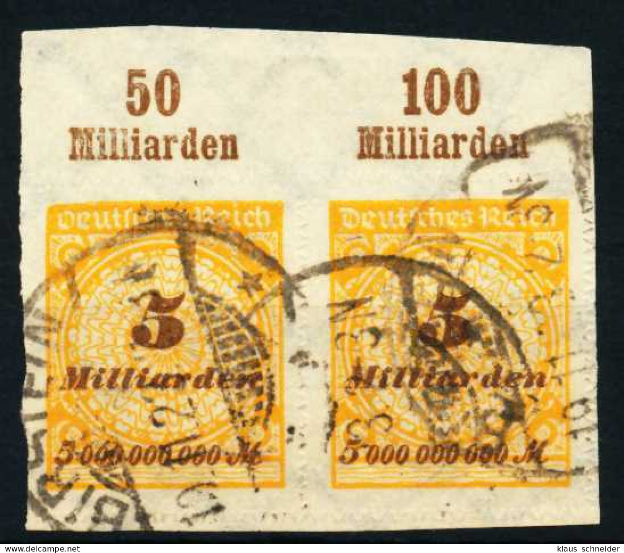 D-REICH INFLA Nr 327BP OR A Gestempelt WAAGR PAAR ORA Ge X4C02CE - Used Stamps