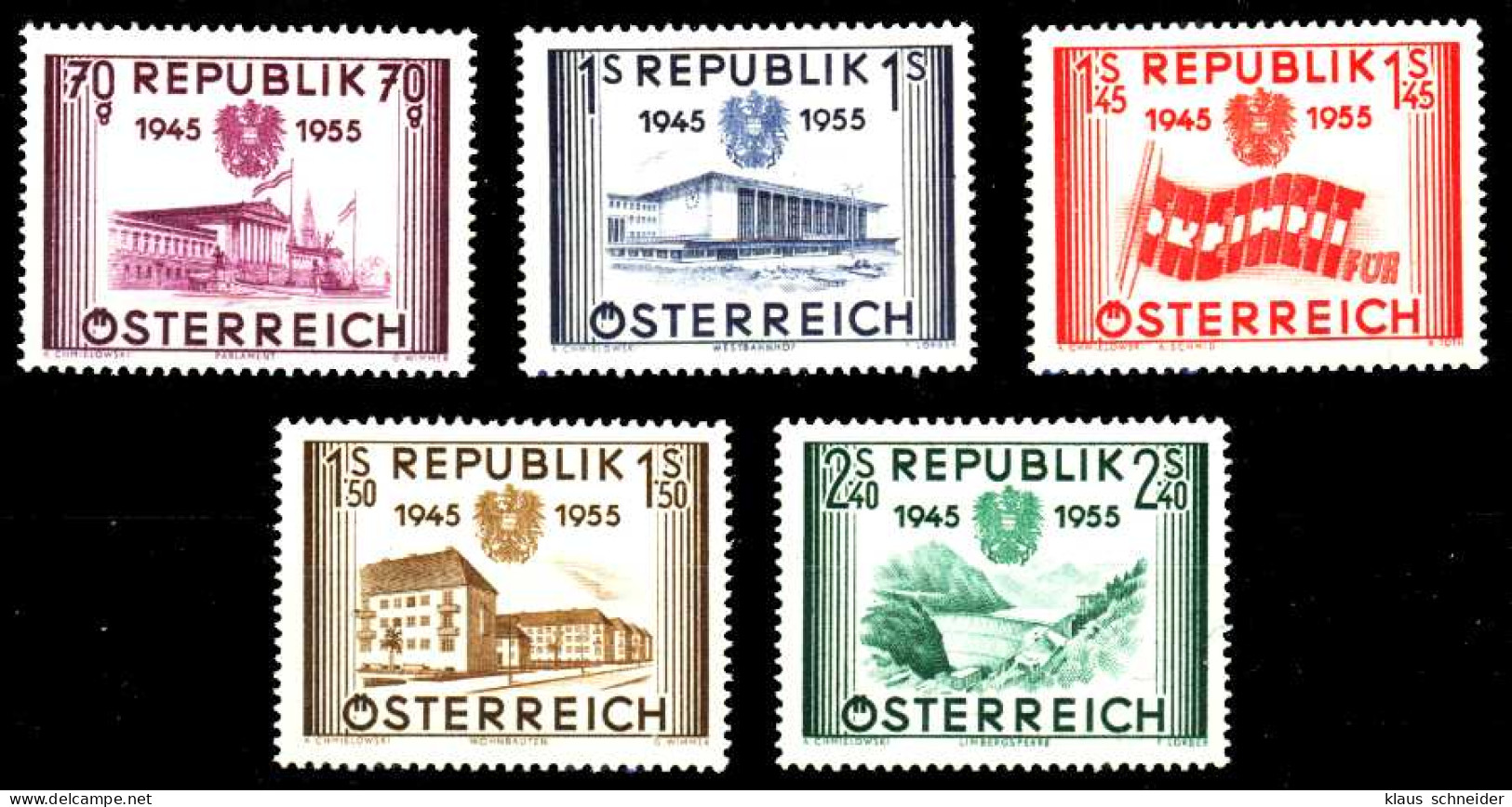 ÖSTERREICH 1955 Nr 1012-1016 Postfrisch S87073A - Unused Stamps