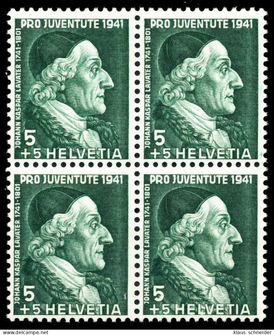SCHWEIZ PRO JUVENTUTE Nr 399 Postfrisch VIERERBLOCK X54BBFE - Unused Stamps