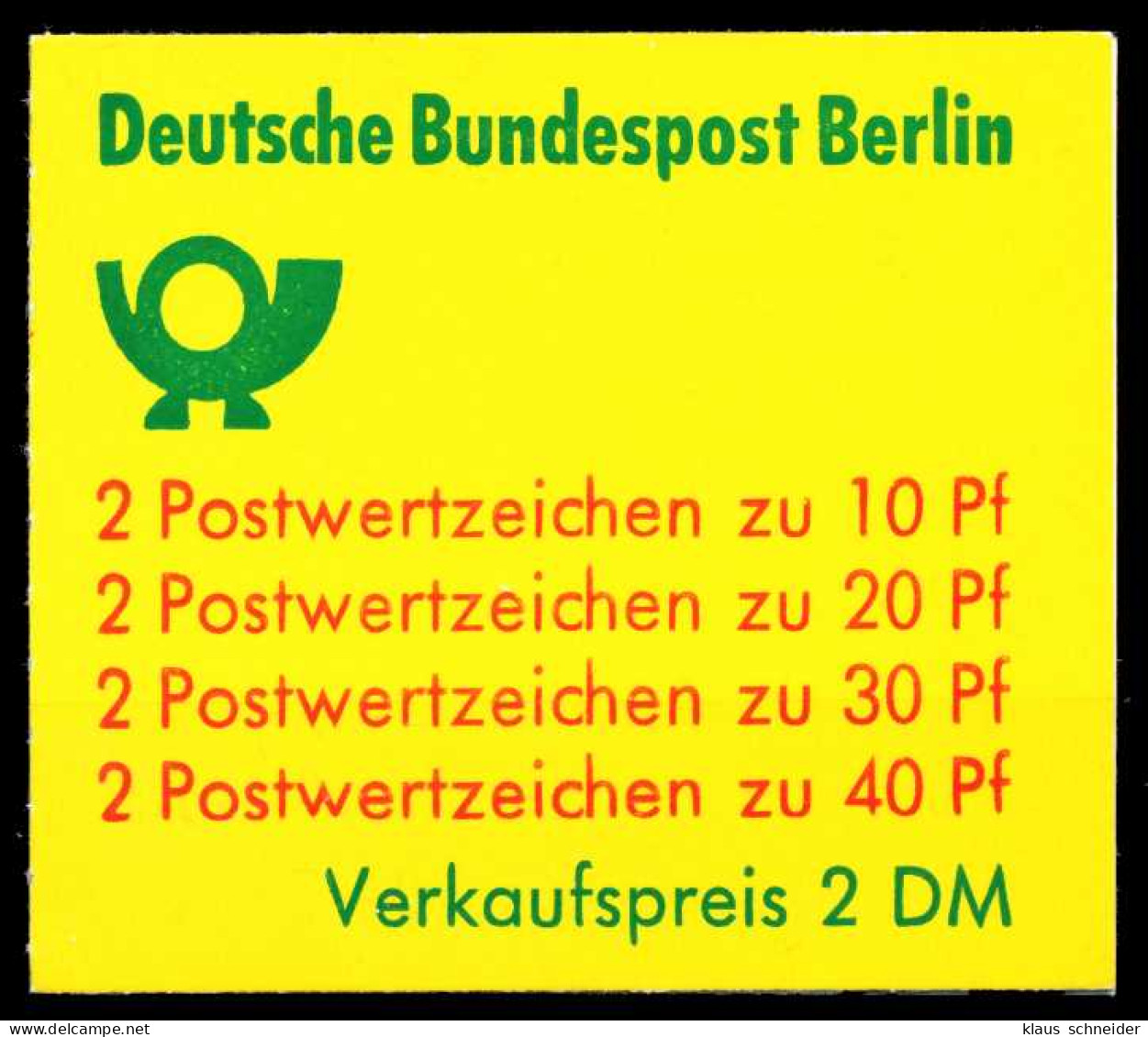 BERLIN MARKENHEFTCHEN Nr MH 09dIIoZ Postfrisch X588A6E - Cuadernillos