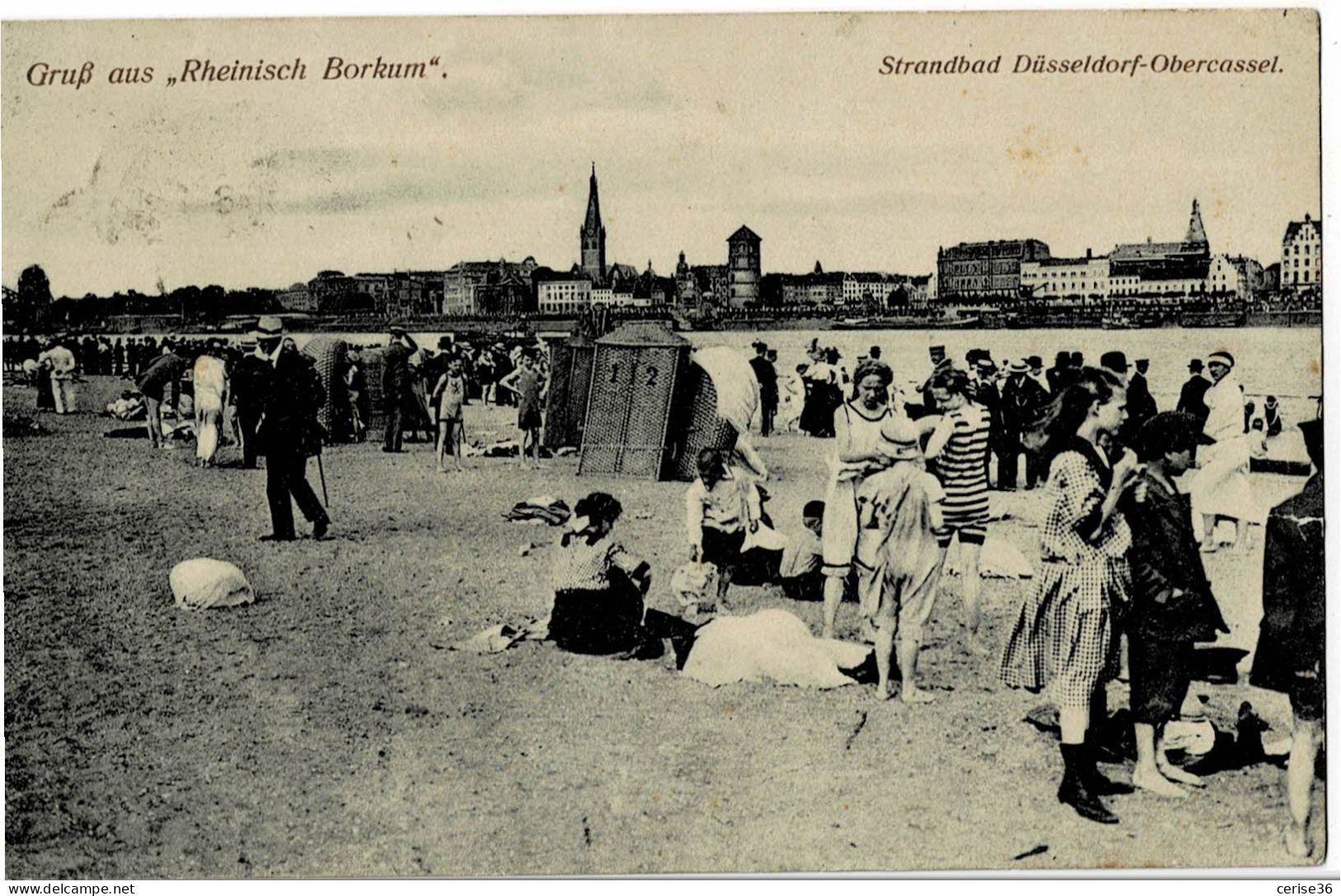 Strandbad Düsseldorf - Obercassel Circulée En 1915 - Duesseldorf