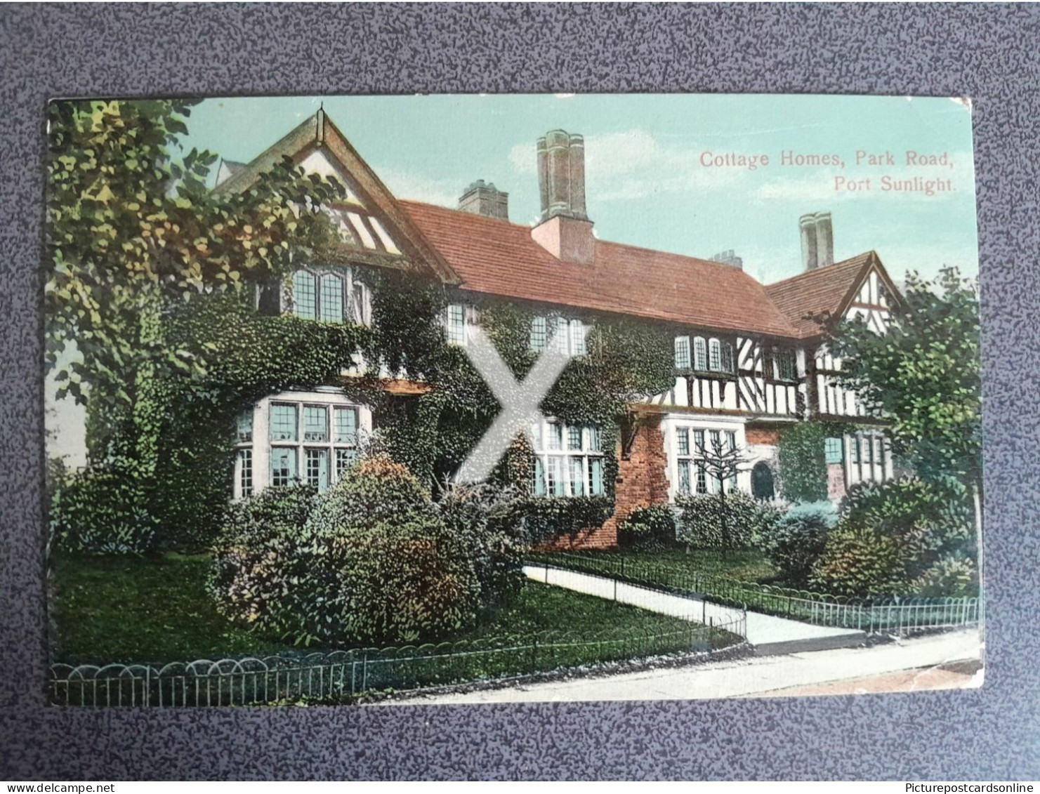 COTTAGE HOMES PORT SUNLIGHT PARK ROAD OLD COLOUR POSTCARD LANCASHIRE MERSEYSIDE - Other & Unclassified