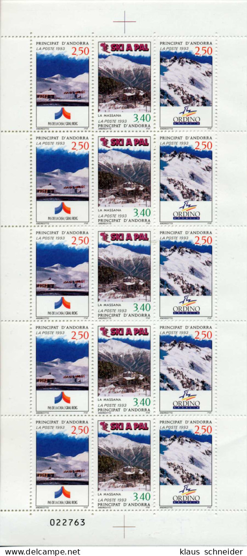 ANDORRA FRZ.-POST Nr 446 Und 449KB Postfrisch KLEINBG X79D5BE - Blocks & Sheetlets