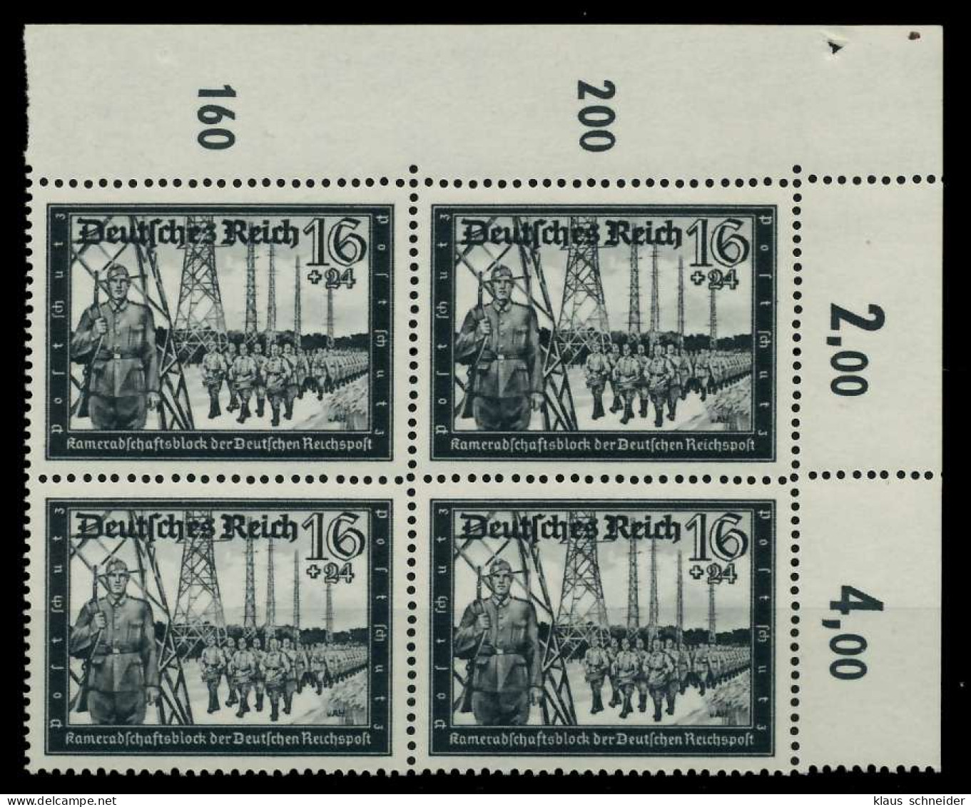 3. REICH 1941 Nr 776 Postfrisch VIERERBLOCK ECKE-OLI X77D71A - Nuevos