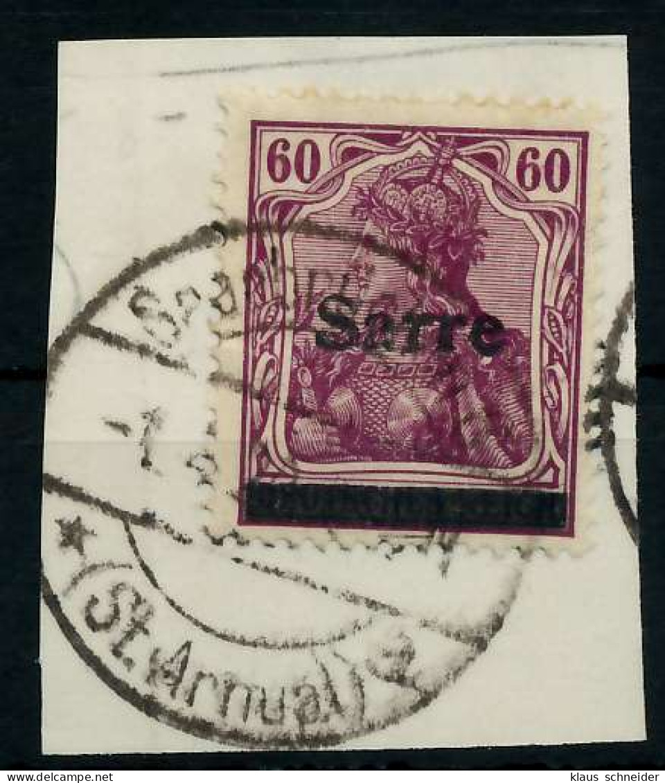 SAARGEBIET GERMANIA Nr 14bI Gestempelt Briefstück Gepr. X7883EE - Used Stamps