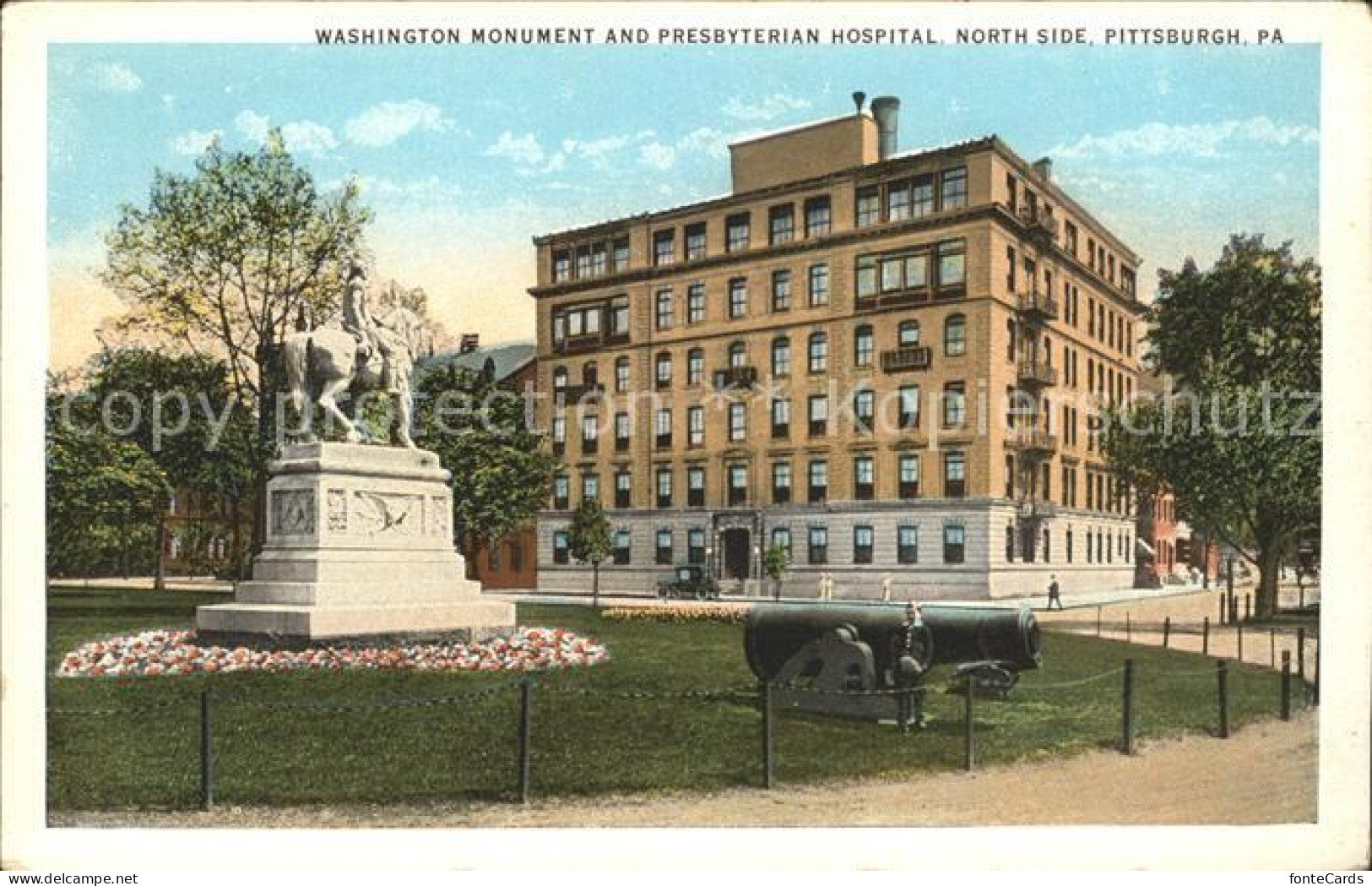 11690756 Pittsburgh Washington Monument Cannon Presbyterian Hospital Pittsburgh - Andere & Zonder Classificatie