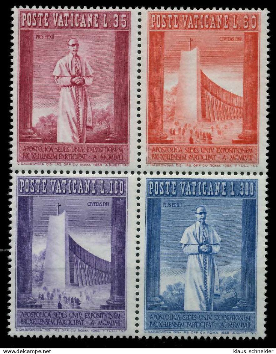 VATIKAN 1958 Nr 292-294 Postfrisch VIERERBLOCK X7C4C4A - Unused Stamps