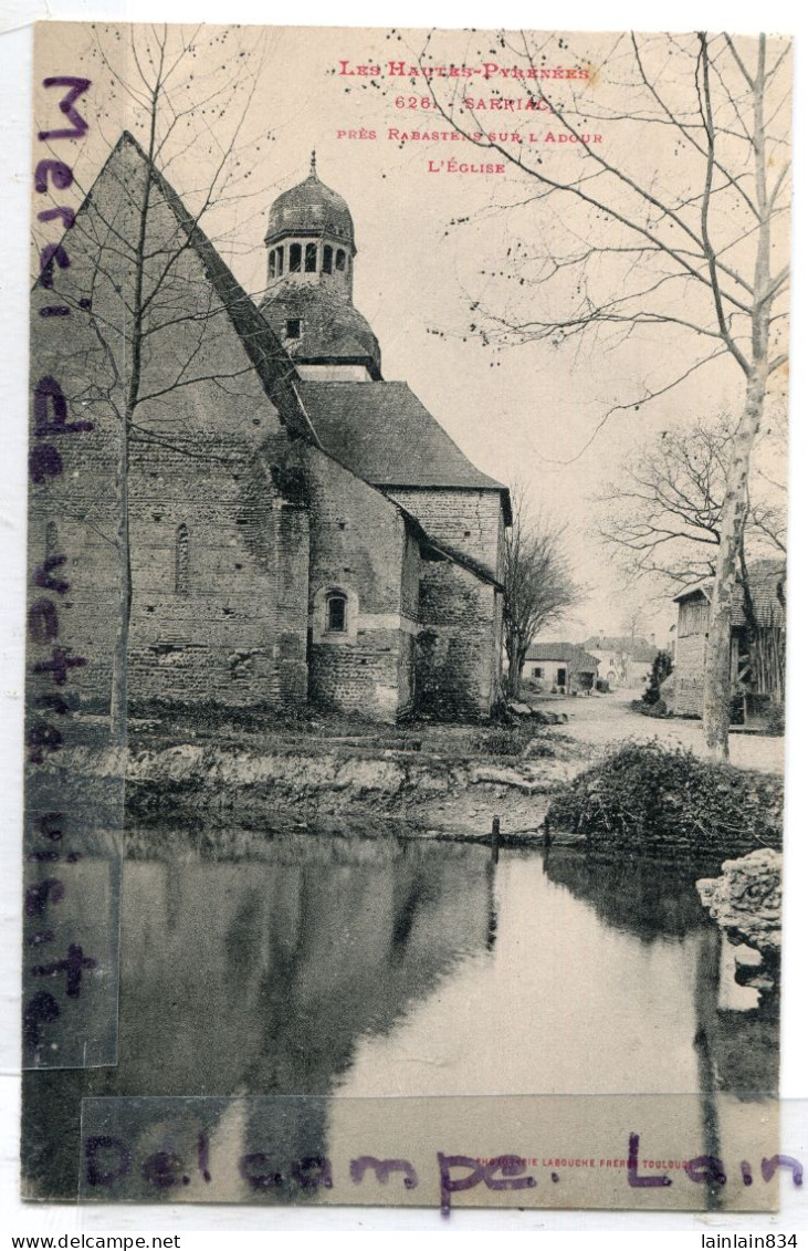 - 626 - SARRIAC - ( Hautes Pyr ), Prés Rabastens Sur L'Adour, L'Eglise, Peu Courante, Phototype Labouche, TBE, Scans. - Rabastens De Bigorre