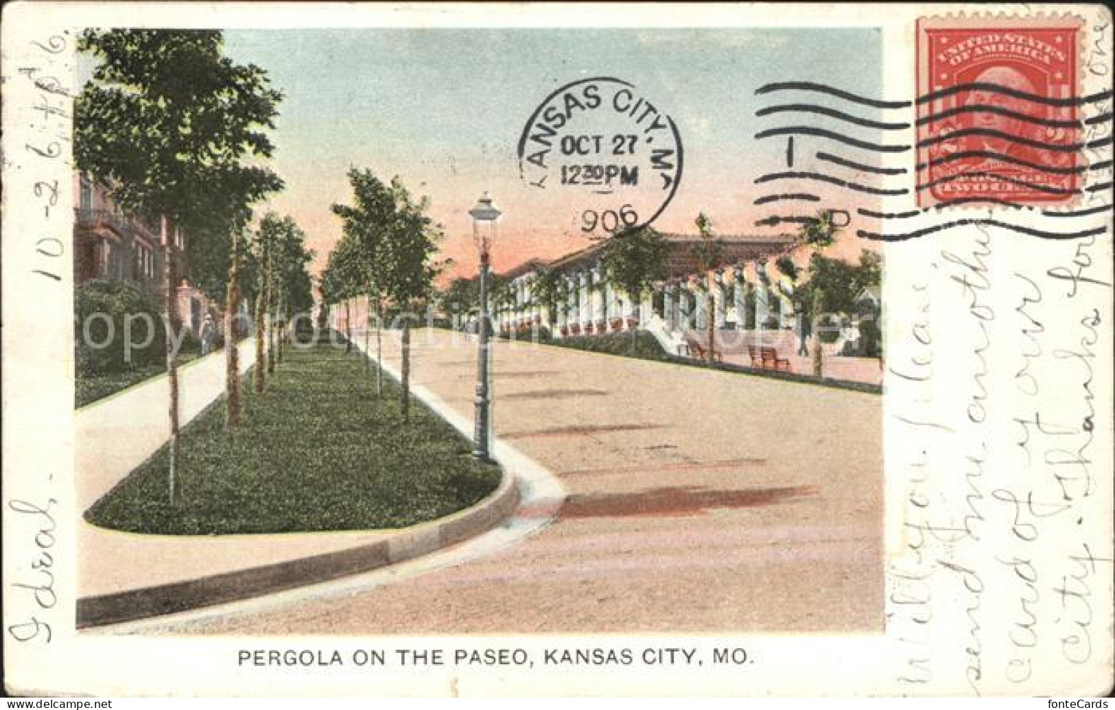 11690503 Kansas_City_Missouri Pergola On The Paseo Stempel Auf AK - Other & Unclassified
